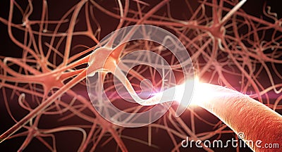 3D render of Neurons Network. Stock Photo