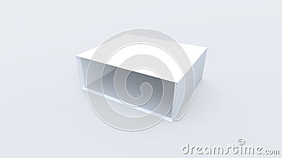 3d Render open blank box on white background Stock Photo