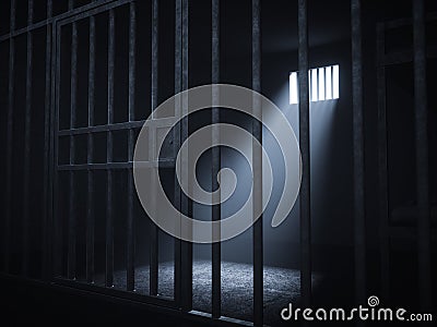 3d render of outside of a prison cell Stock Photo