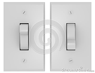 3d Render of a Pair of Light Switches Stock Photo