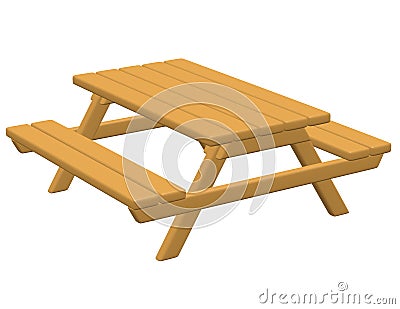 3d Render of a Picnic Table Stock Photo