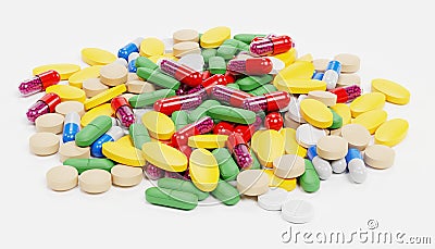 3D Render of Pills Medicine Stock Photo