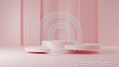 3d render pink empty stand. Stock Photo