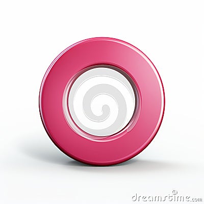 3d render of a pink ring on a white background Stock Photo