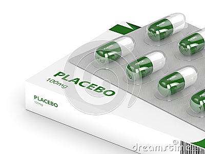 3D render of placebo pills over white Stock Photo