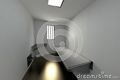 3d render of prison cell Stock Photo