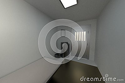 3d render of prison cell Stock Photo