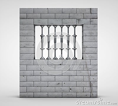 3d render of prison(jail) on a light background Stock Photo