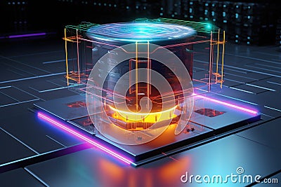 3d render of quantum radar technology concept Stock Photo