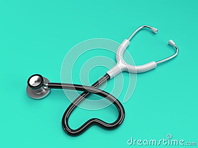 3d Render Realistic Medical Stethoscope on Color Background Stock Photo