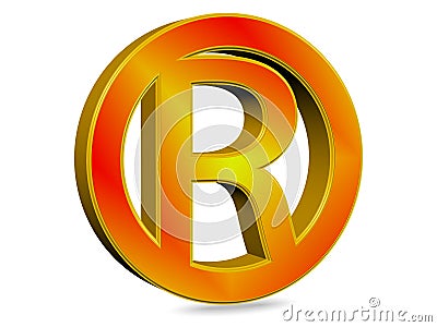 3D Render Registered mark illustration stock photo Stock Photo