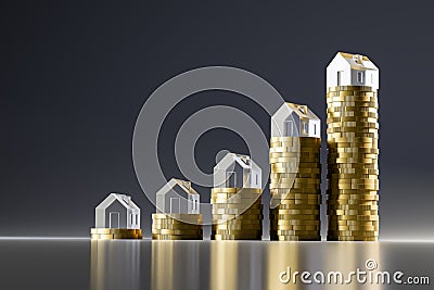 Concept for extreme rise of housing prices Stock Photo