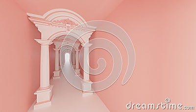 3d render roman ancient tunnel corridor to light hope Stock Photo