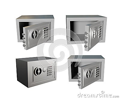 3D Render Safe Icon, Security and Protection Sign Stock Photo
