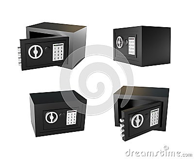 3D Render Safe Icon, Security and Protection Sign Stock Photo