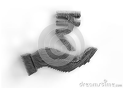 3D Render Save rupee icon. indian rupee on safe hand. banking, investment and finance Stock Photo