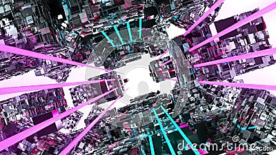 3d render of sci-fi tunnel. Digital background virtual reality, computer generated. Information technology concept Stock Photo
