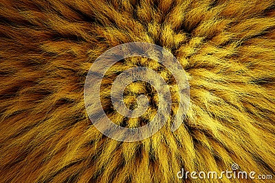 3D Render of shaggy carpet with wool material for backgrounds texture, close up of soft attractive yellow and fluffy. Stock Photo