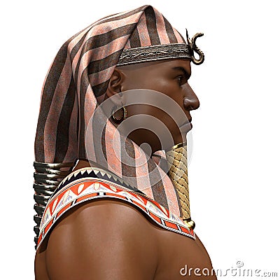 Side profile of an Ancient Egypt Pharaoh Stock Photo