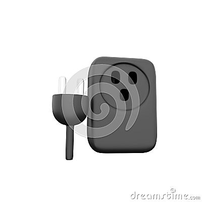 3d render smart plug icon on white for smart home app and wifi smart plug in modern. 3D render smart plug icon on white Stock Photo