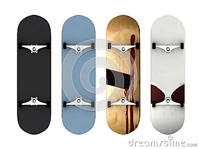 3d render snowboards on white Stock Photo