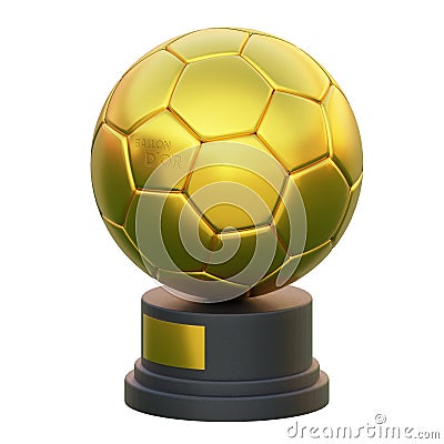 3d render soccer ball trophy isolated on white background Cartoon Illustration