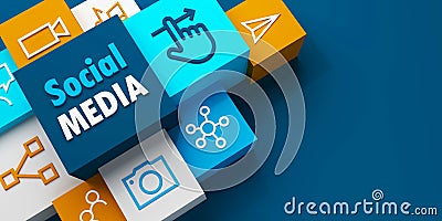 3D render of SOCIAL MEDIA business concept Stock Photo