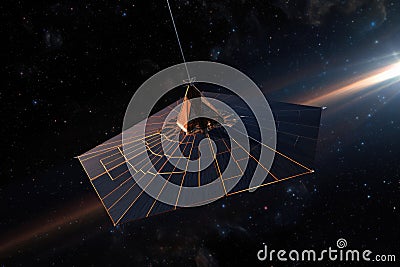 3d render of solar sail propulsion technology Stock Photo