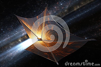 3d render of solar sail propulsion technology Stock Photo