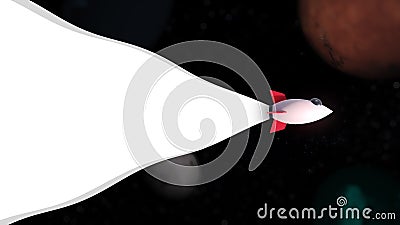 3D Render Space Traveler Rocket Jet Flying On Star Field Galaxy Space 3D Illustration Background Stock Photo