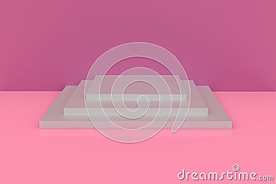 3d render of square podium minimal studio background. Abstract 3d geometric shape object render Stock Photo