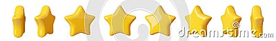 3d render star animation, turn around sequence Stock Photo