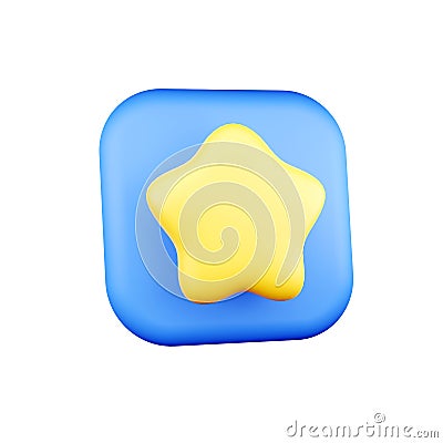 3d render star icons. icon design for game, ui, banner, design for app, interface, game development. Cartoon isolated 3d Stock Photo