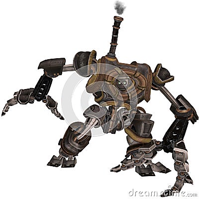 Steampunk robot Stock Photo