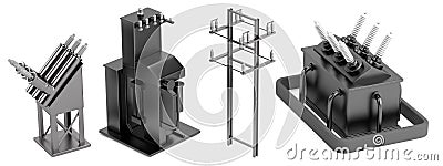 3d render of substation elements Stock Photo