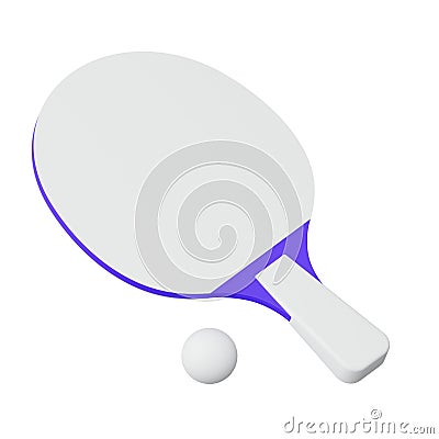 3d render table tennis icon isolated on white background Cartoon Illustration