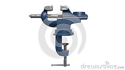 3D render of Table Vise isolated on white Stock Photo