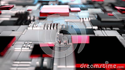 3d render technology background. Complicated abstract surface, computer generated Stock Photo