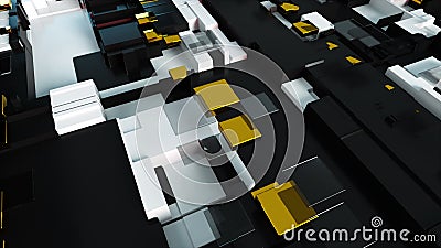 3d render technology background. Complicated abstract surface, computer generated Stock Photo