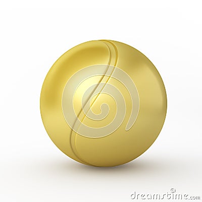3d render tennisball gold (clipping path) Stock Photo