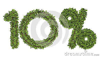 3D render text in 10 percent on white background. Stock Photo