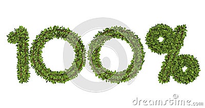 3D render text in 100 percent on white background. Stock Photo