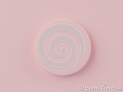 3d render top view of pink blank cylinder frame for mock up and display products with pastel background Stock Photo