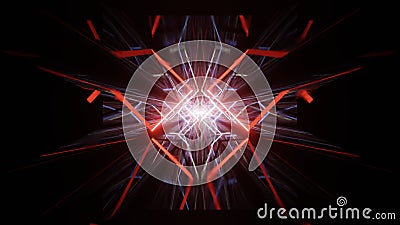 3d render of tunnel, blue red pink spectrum, fluorescent ultraviolet light, modern colorful lighting. Abstract background. Stock Photo