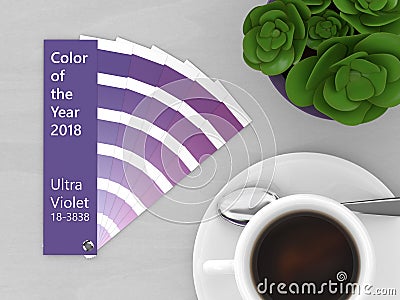 3d render of ultraviolet color palette guide Stock Photo