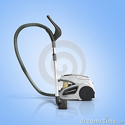 3d render of vacuum cleaner on blue gradient background Stock Photo