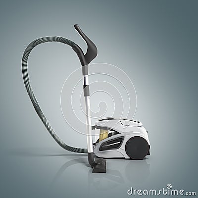 3d render of vacuum cleaner on grey gradient background Stock Photo