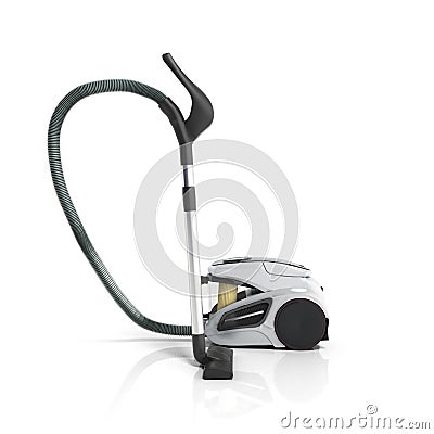 3d render of vacuum cleaner on white background Stock Photo