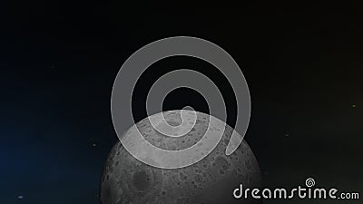 3d render view of the moon in galaxy nature scene Stock Photo