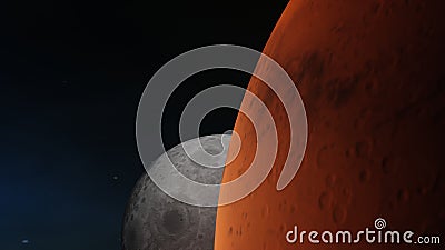 3d render view of the moon and mars planet Stock Photo